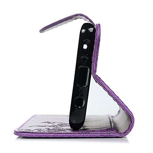 S9 Case, Samsung Galaxy S9 Case, Wallet Case Cover 3D Embossed Butterfly Totem Mandala Flower Flora