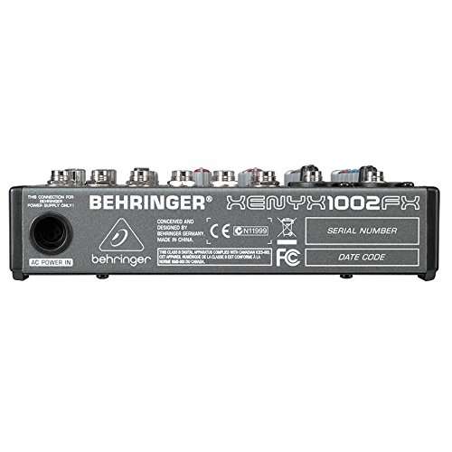 Behringer Xenyx 1002FX Premium 10-Input 2-Bus Mixer with XENYX Mic Preamps, British EQs and Multi-FX