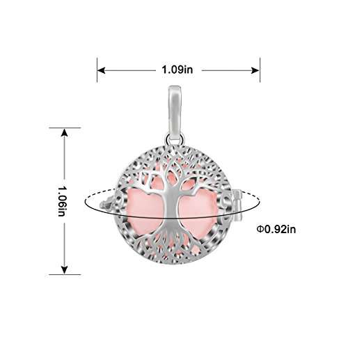 AEONSLOVE Silver Celtic Tree of Life Melody Harmony Ball Chime Bell Pendant Necklaces for Women Gif