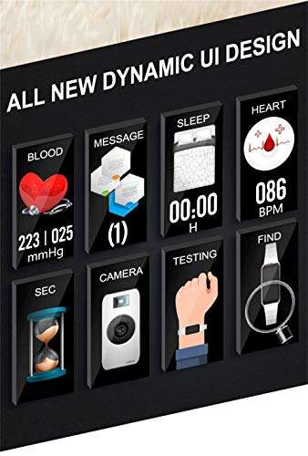 Easytoy Smartwatches, Womens HD Screen Blood Pressure/Heart Rate Monitor Smart Bracelet Watch..
