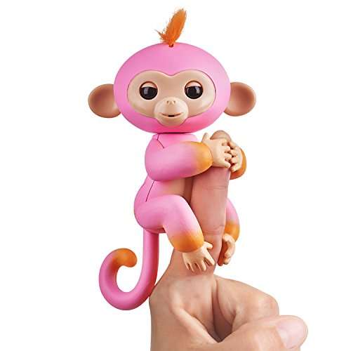WowWee Fingerlings Baby Monkey Interactive Toy, Summer (Pink with Orange Accents)