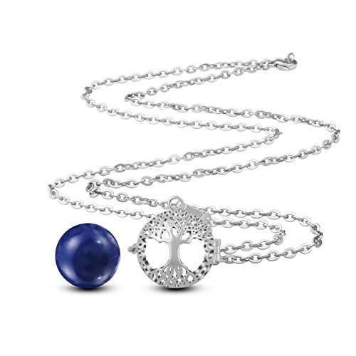 AEONSLOVE Silver Celtic Tree of Life Melody Harmony Ball Chime Bell Pendant Necklaces for Women Gif