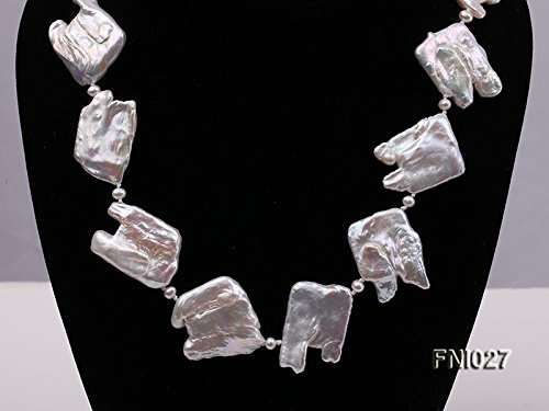 JYX Classic White 25-35mm Baroque Freshwater Cultured Pearl Necklace 20"