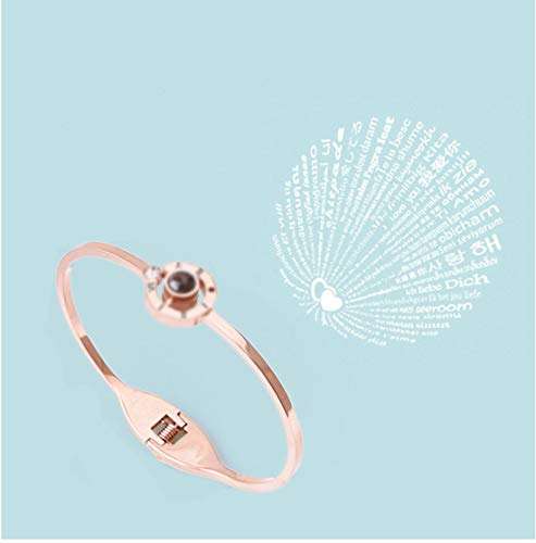 Feili Love Memory Bracelet for Love Projection I Love You Jewelry in 100 Languages Men's..