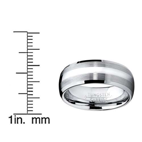 8MM Dome Men's Tungsten Carbide Ring Wedding Band Sizes 5 to 15