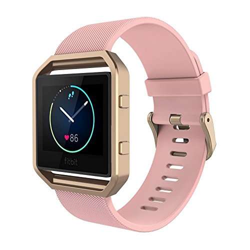 Simpeak Fitbit Blaze Bands with Frame, Simpeak Silicone Replacement Band Strap with Frame Case for