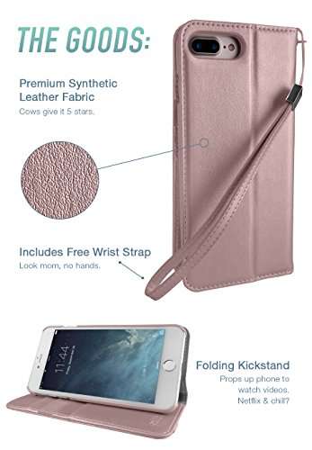 Silk iPhone 7 Plus/8 Plus Wallet Case - FOLIO WALLET Synthetic Leather Portfolio Flip Card Cover wi