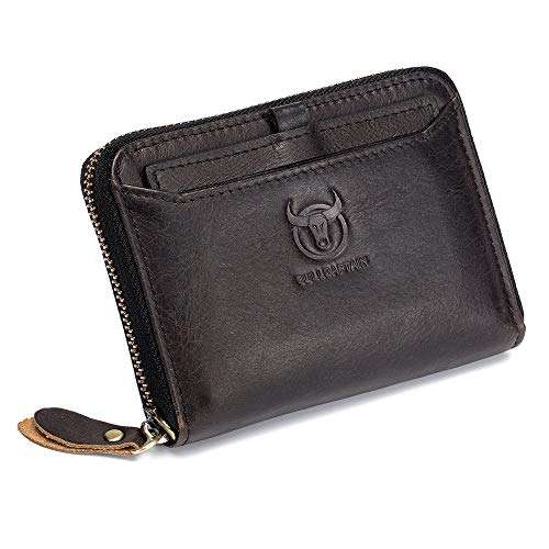 SHAKARAKA Mens Wallet RFID Blocking Minimalist Vintage Genuine Cowhide Leather Wallet for Men