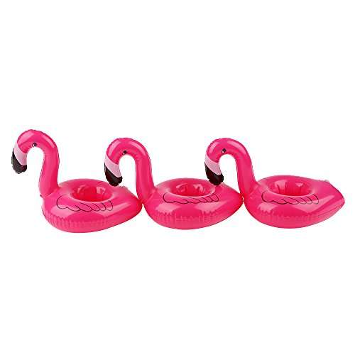 Mirenlife 12 Pieces Thicken Inflatable Flamingo Drink Holders, Inflatable Flamingo Coasters, Floata