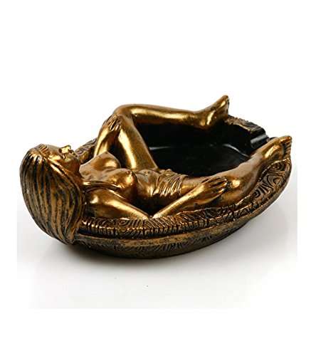 C & S Cigarette Ashtray Vintage Naked Women Resin Statue, Ash Holder for Smokers, Tabletop Smoking