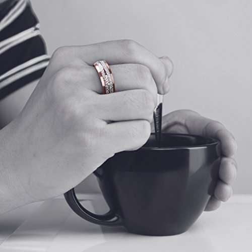 Three Keys 8mm Tungsten Wedding Ring for Men Domed Imitated Meteorite Arrows Inlay Rose ..