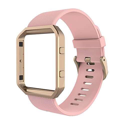 Simpeak Fitbit Blaze Bands with Frame, Simpeak Silicone Replacement Band Strap with Frame Case for