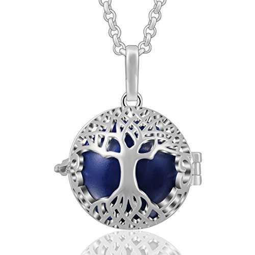 AEONSLOVE Silver Celtic Tree of Life Melody Harmony Ball Chime Bell Pendant Necklaces for Women Gif