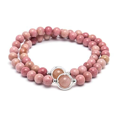 Bivei Premium Natural Genuine Gemstone Round Beads Multi Layer Crystal Bracelets in Gift Box