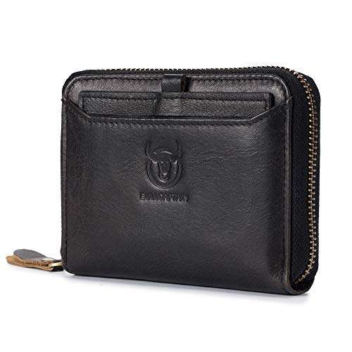 SHAKARAKA Mens Wallet RFID Blocking Minimalist Vintage Genuine Cowhide Leather Wallet for Men