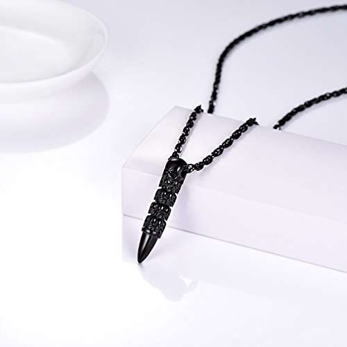 PROSTEEL Skull Bullet Charm Necklace & Pendant,Men/Women,Punk Style,Steampunk,Gothic,Skeleton,Hallo