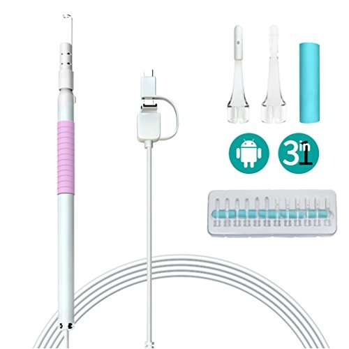 ALLCACA 3 in 1 Ear Endoscope 1.3 Megapixel HD Ear Inspection Camera Portable Ear Borescope with USB