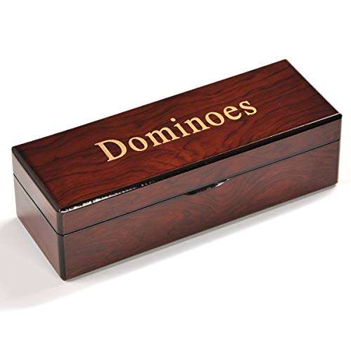 MINGXUN Double 6 Dominoes Gift Set 28 Tiles with Spinner in Wooden Box...