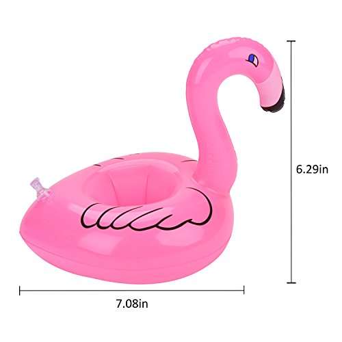 Outgeek Floating Drink Holders, 12 Pcs Inflatable Palm Tree Drink Holders Flamingos Flamingo Drink