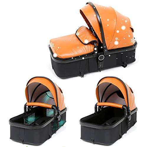 Bassinet Baby Stroller/ Pram Reversible All Terrain - Belecoo X6 PU Leather Strollers for Infant