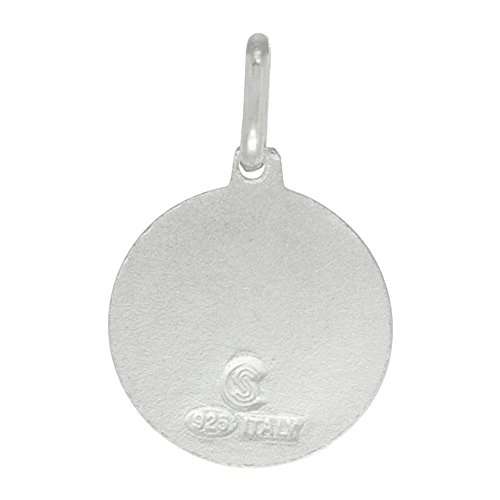 Dainty Sterling Silver St Joseph Medal Necklace 5/8 inch Round Italy 0.8mm Chain