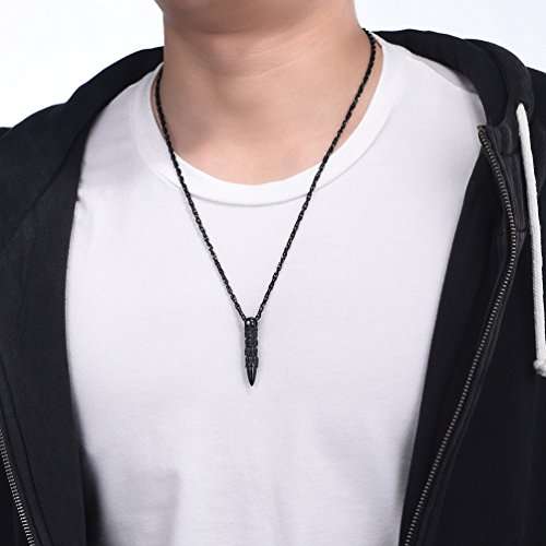 PROSTEEL Skull Bullet Charm Necklace & Pendant,Men/Women,Punk Style,Steampunk,Gothic,Skeleton,Hallo