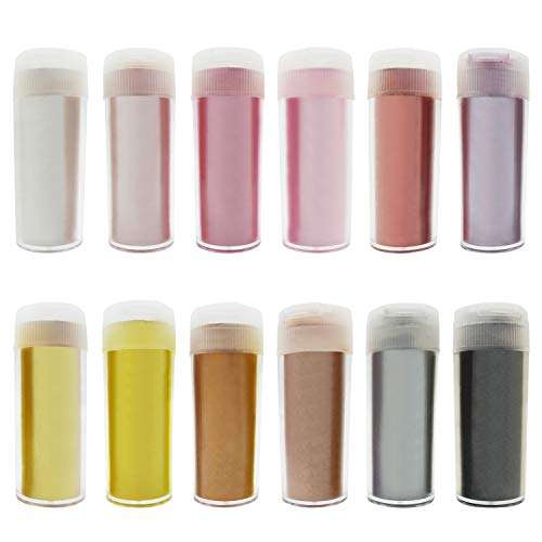 Mica Powder Pearl Pigment  12 Pack [Giftable Set with Incredible Colors] - Cosmetic Grade Metall