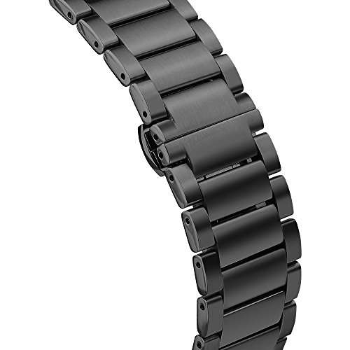 Pinhen 22MM Watch Band Steel Stainless Metal Watchband Replacement Watch Strap For ASUS Zenwatch 2,