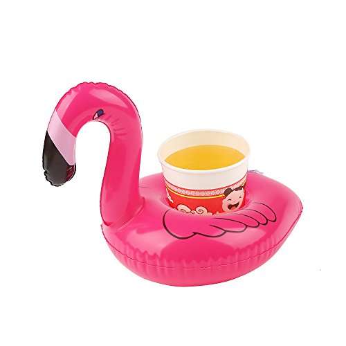 Mirenlife 12 Pieces Thicken Inflatable Flamingo Drink Holders, Inflatable Flamingo Coasters, Floata