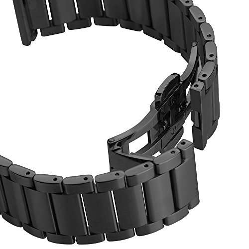 Pinhen 22MM Watch Band Steel Stainless Metal Watchband Replacement Watch Strap For ASUS Zenwatch 2,