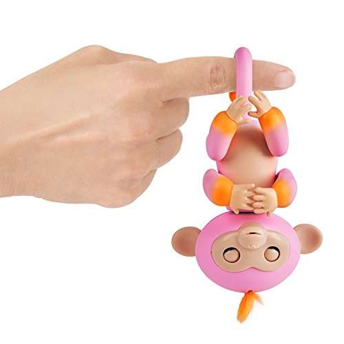 WowWee Fingerlings Baby Monkey Interactive Toy, Summer (Pink with Orange Accents)