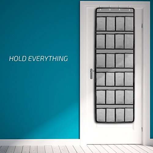 Over The Door Shoe Organizer - 24 Pockets and Door Shoe Rack for Door Shoe Storage 4 Customiz..