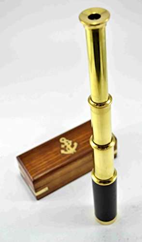 Brass Nautical 10 inches Handheld Brass Pirate Telescope Spy Glass