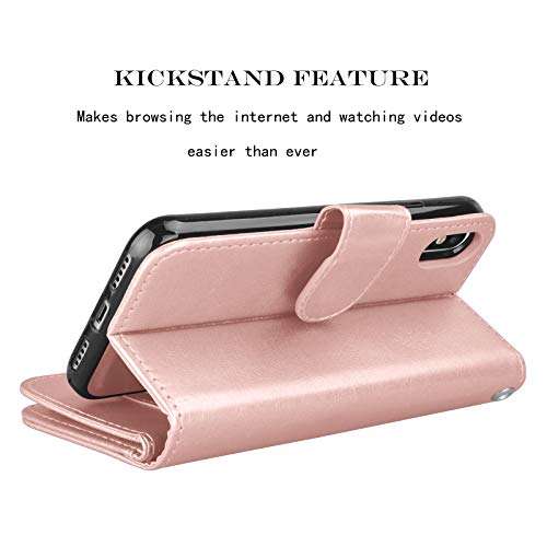 Njjex iPhone XS Max Wallet Case, For iPhone XS Max 6.5 Inch Case, PU Leather [9 Card Slots] ID Cred