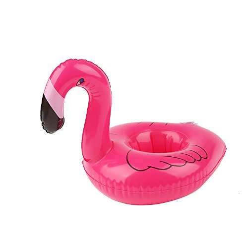 Mirenlife 12 Pieces Thicken Inflatable Flamingo Drink Holders, Inflatable Flamingo Coasters, Floata