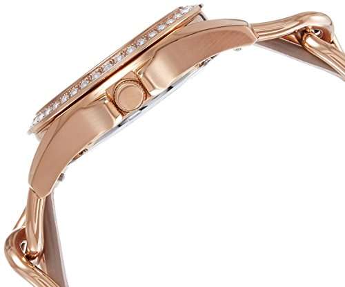 Fossil Women's ES3466 Riley Rose Gold-Tone Stainless Steel and Leather Watch with Crystal Acc..