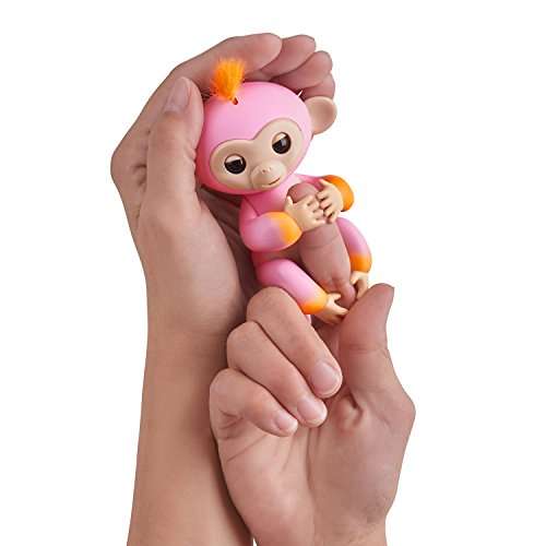 WowWee Fingerlings Baby Monkey Interactive Toy, Summer (Pink with Orange Accents)