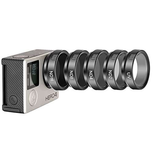 Neewer 5 Pieces Cinematic Filter Set for GoPro Hero 4 3+, Ultra Lightweight Filters for Production,