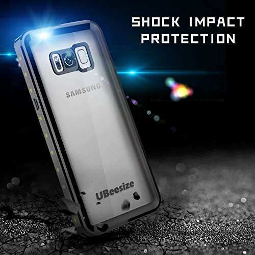 Samsung Galaxy S8 Waterproof Case, UBeesize Transparent-back ShockProof Protective Case with Dirtpr