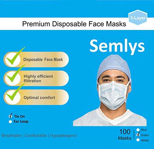 100Pcs Disposable 3-Layer Masks, Anti Dust Breathable Disposable Earloop Mouth Face Mask, Comfortabl