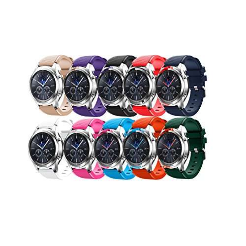 Gear S3 Frontier Band,SENTER(10 Pack) Soft Silicone Sport Replacement Band for Samsung Gear S3 Fron
