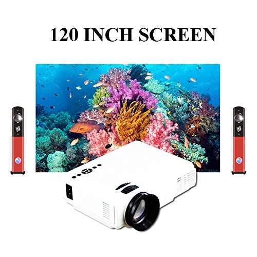 2017 Projector, Dihome Multimedia Video Projector Huge Screen Portable LED Projector Support Up To