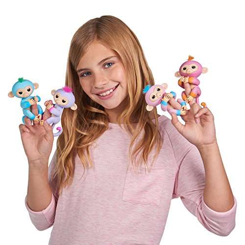 WowWee Fingerlings Baby Monkey Interactive Toy, Summer (Pink with Orange Accents)