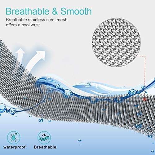 Latband Magnetic iWatch Bands Compatible with Apple Watch 38mm 40mm 42 mm 44mm Stainless Steel Me...