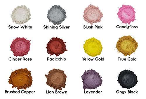 Mica Powder Pearl Pigment  12 Pack [Giftable Set with Incredible Colors] - Cosmetic Grade Metall