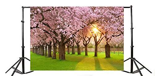 Leowefowa 7X5FT Bridal Shower Backdrop Cherry Blossom Backdrops for Wedding Ceremony Photography Su