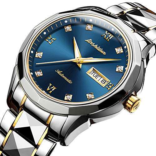 Swiss Automatic Watches for Men Blue Dial,Tourbillon Mechanical Watch,Mens Diamond Watch..