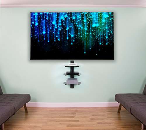 VIVO Floating Wall Mount Tempered Triple Glass Shelf for DVD Player, Audio, Gaming Systems, Streami