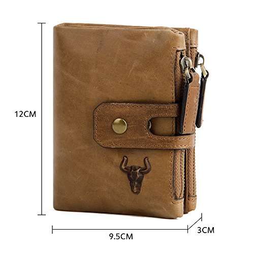 Men's Wallets With Zippers Leather Front Pocket RFID Wallets Mens Leather Wallet Bifold With ..