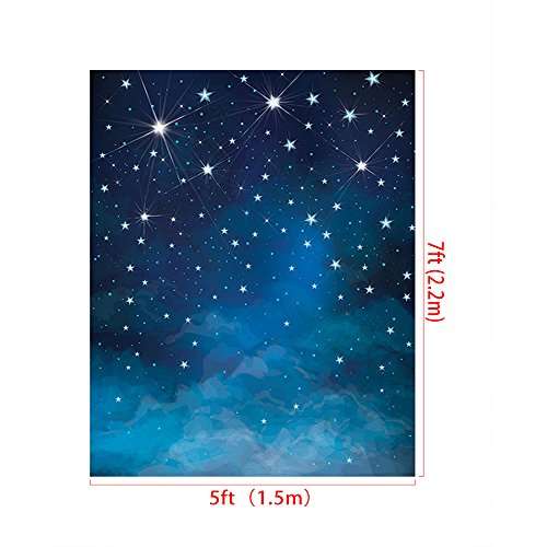 5x7ft Children Baby Newborn Backdrops Photography Backdrops Blue Starry Sky Star Backdrop for Kids